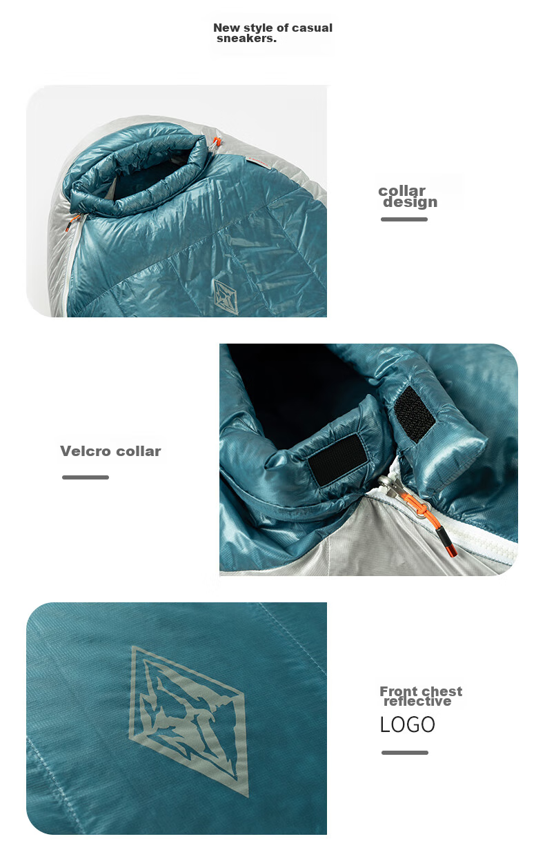 BLACKICE Z Series Lightweight Egyptian-Style Goose Down Sleeping Bag Camping Sleeping Bag Z400 (New Standard) / Starry Sky Blue / L 14