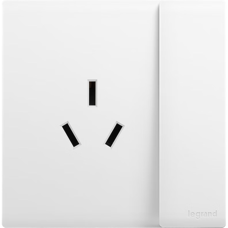 LEGRAND Switch Socket Panel, Jianyue Series Ceramic White, 86-Type Wall Socket, 16A Three-Hole with Switch Socket