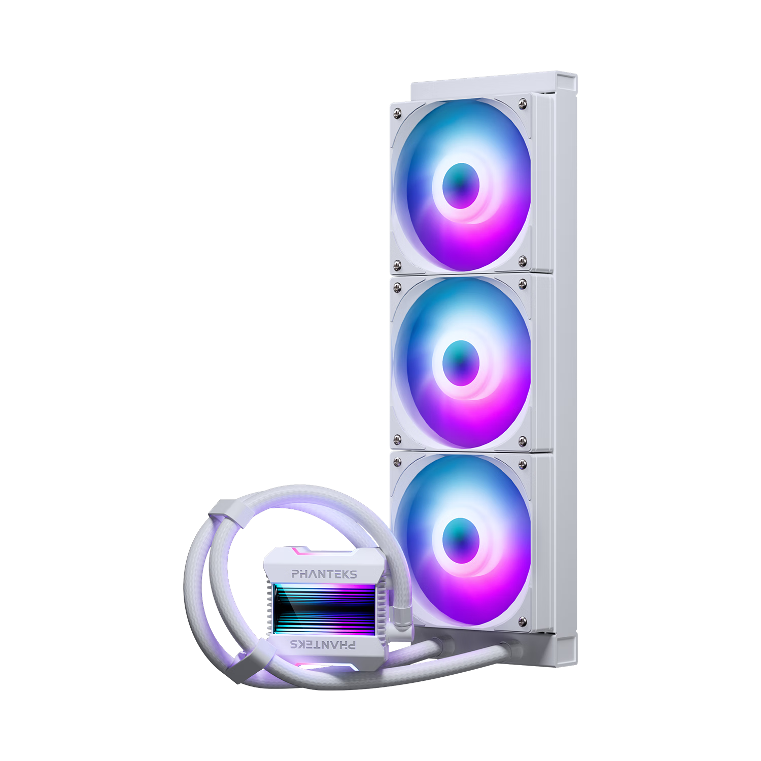 PHANTEKS Ice Spirit M25 White 360 V3 All-In CPU Liquid Cooler (Pre-Installed 3 ARGB Fans, Infinite Mirror, Simplified Cable Management, All-Metal Mounting Brackets)