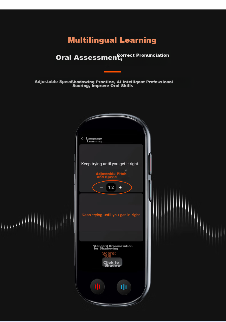 JoneR Translation Device GOPlus, Real-Time And Offline Interpretation for Multiple Languages, Photo Translation, English Learning Tool, Business And Travel Translation Aid with Free Earphones 12