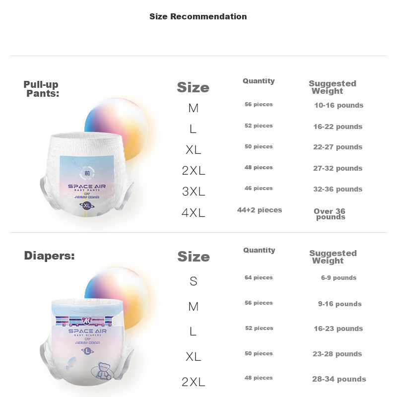 AIKUUBEAR Star Galaxy Pull-Up Diapers, XL Size, 50 Pieces, All-In Pants for Sensitive Skin [No Melamine Detected]
