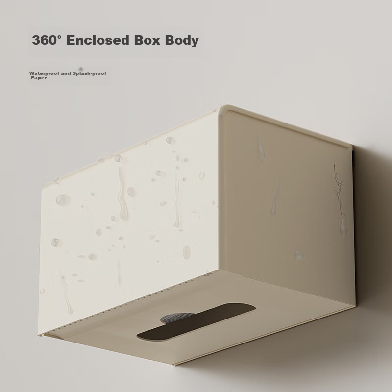 JD Jingzao No-Drill Tissue Box, Space Aluminum, Nail-Free Adhesive, Bathroom Storage, Toilet Roll Holder, Wall-Mounted Storage, Corner Shelf Other