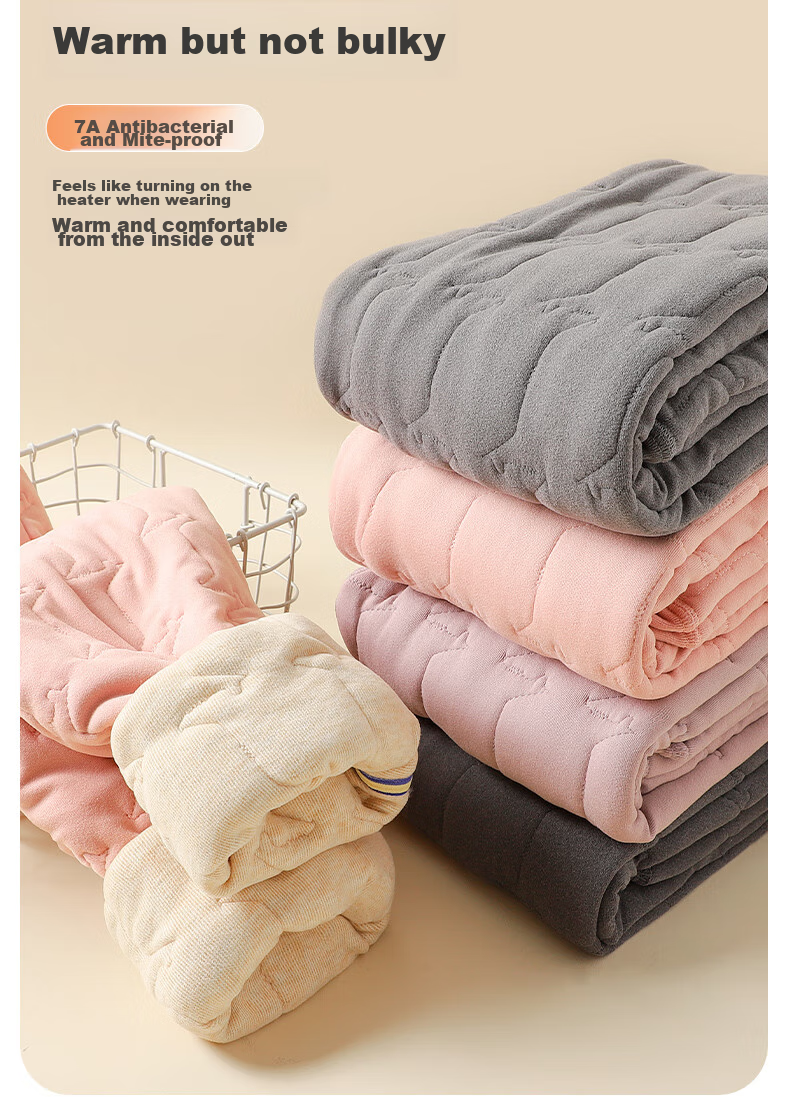 LangSha Children's Thermal Pants, Boys' Autumn And Winter Fleece-Lined Thick Cotton Pants, Girls' School Uniform Essential, Leggings for Older Children, Autumn Pants 4
