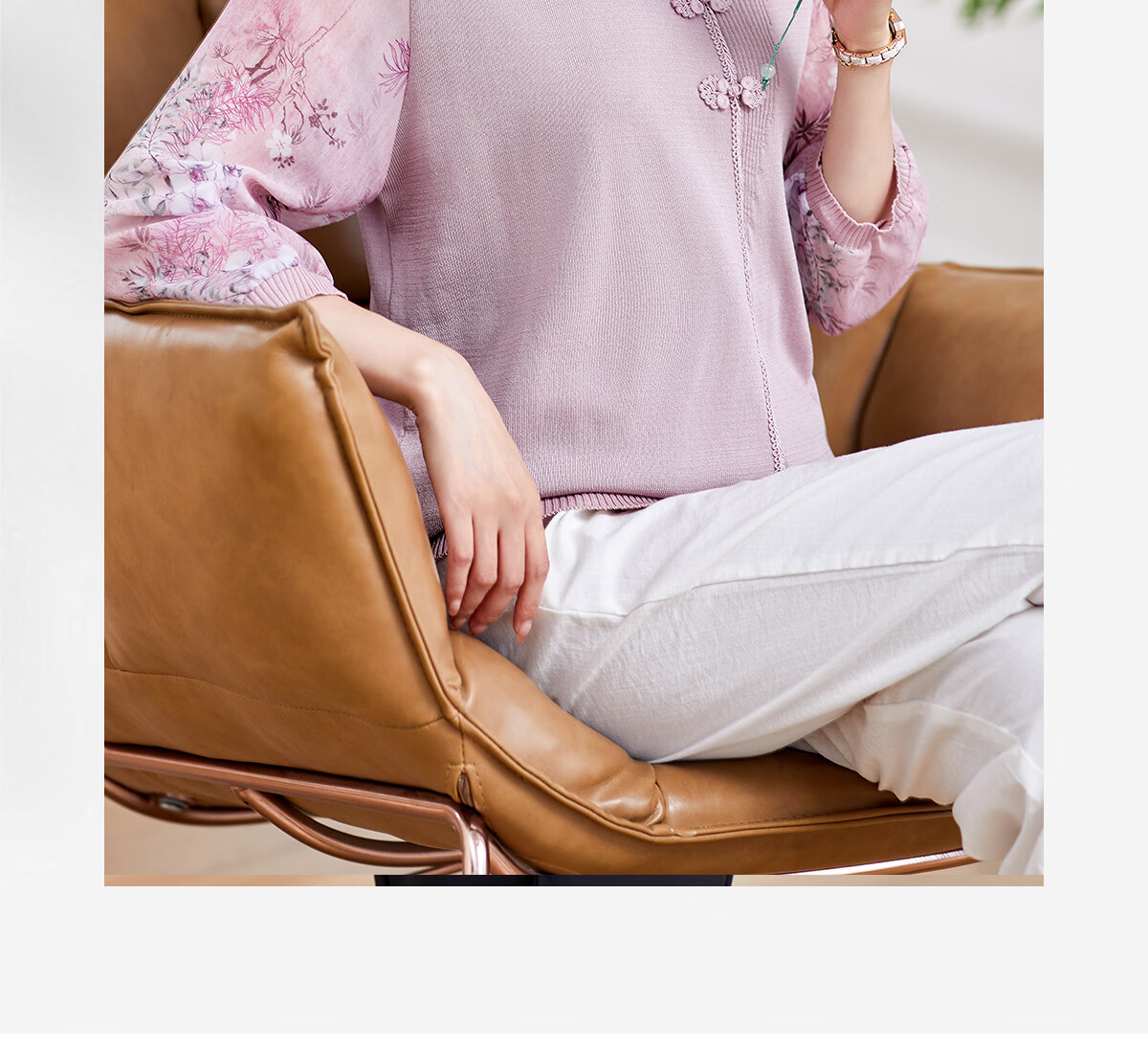 YUZHAOLIN Middle-Aged And Elderly Women's Top, Mother's Wear, Three-Quarter Sleeve T-Shirt Blouse, Y244T4784 1
