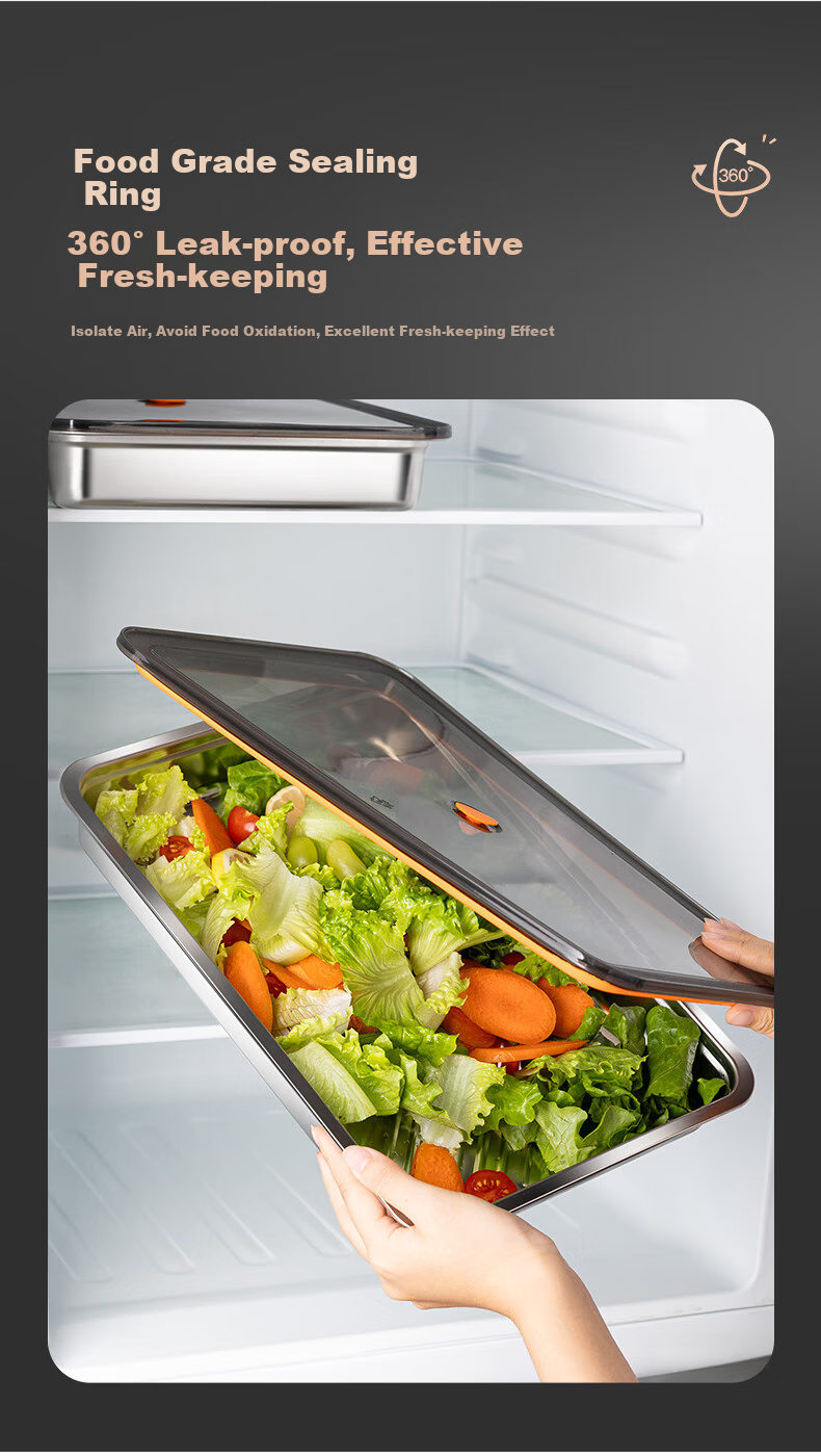 Newair 304 Stainless Steel Dumpling Box, Refrigerator Storage Box, Sealed Container for Dumplings, Frozen Wonton And Dumpling Tray, Food Storage Box 8