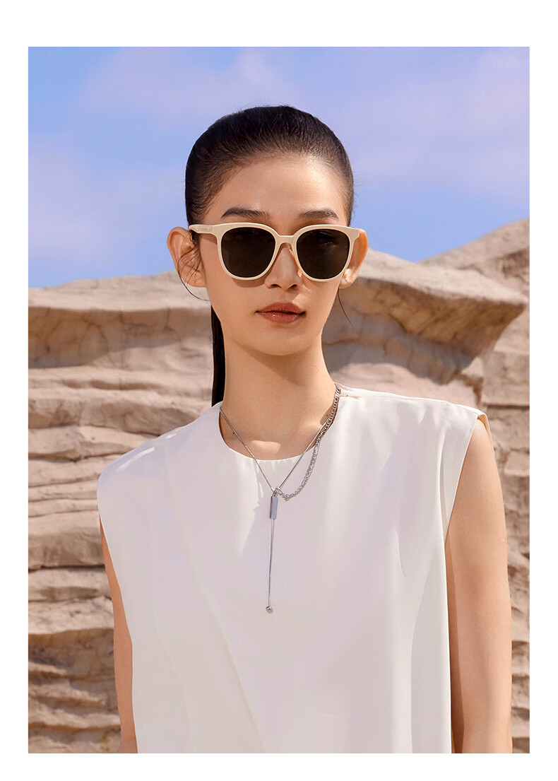 Mujiushi [Celebrity Style] Trendy Large Square Sunglasses, Face-Slimming, UV Protection, SK722 Obsidian Black 3