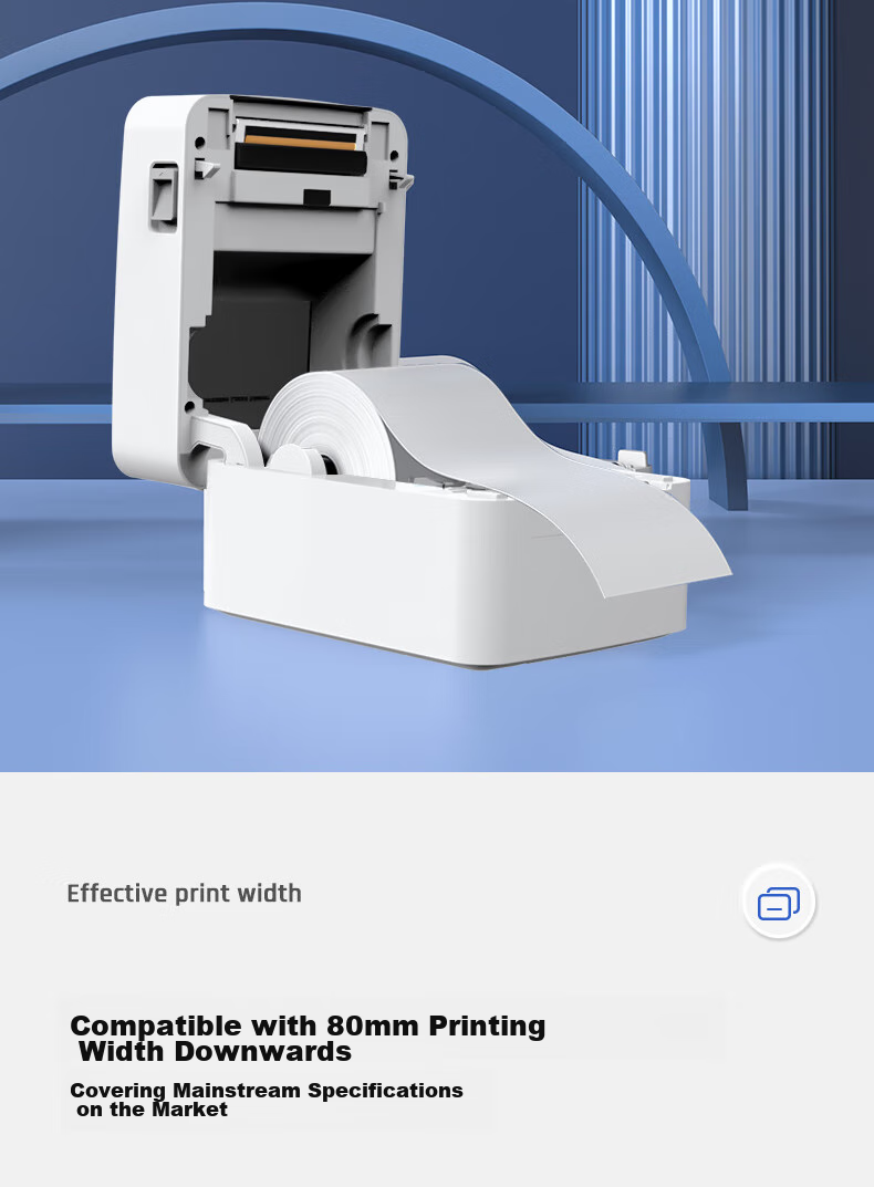 Deli DL-888D(NEW) High-Speed Thermal Label Printer, Express Delivery Warehouse Logistics Shipping Label Printer, Fixed Asset 108mm Commercial Office Printing Adhesive Barcode Printer, USB Versio 8