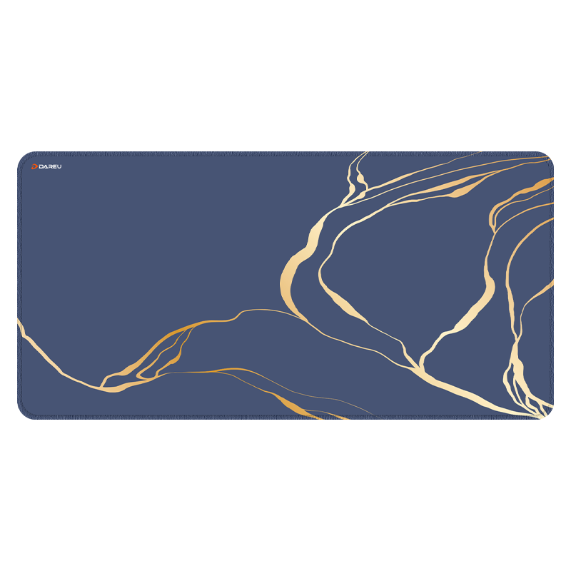 DAREU Gaming Mouse Pad, FPS Smooth Thickened Precision Edge-Locked, Water-Resistant Computer Keyboard Office Extra Large Desk Pad, Gold-Blue 800*400*3mm Valorant