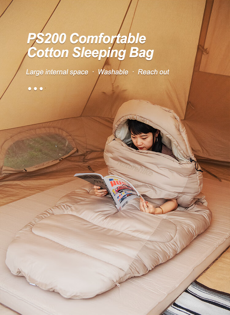 Naturehike Sleeping Bag, Adult Outdoor Camping Winter Thickened Cold-Proof Warm Sleeping Pad, Brown 2.45kg 1