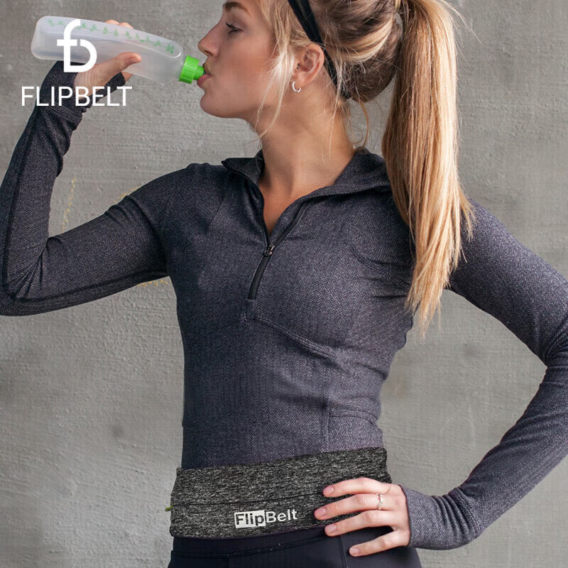 Поясная сумка Flipbelt Zipped Waist Pack, для спорта, бега, туризма, марафона, велоспорта, размер XL, звездный серый
