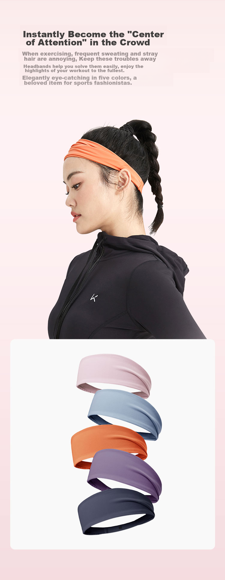 Keep Wide Headband for Yoga, Dance, Exercise, Fitness, Sweat-Absorbing And Breathable Hair Tie, Smog Blue 4