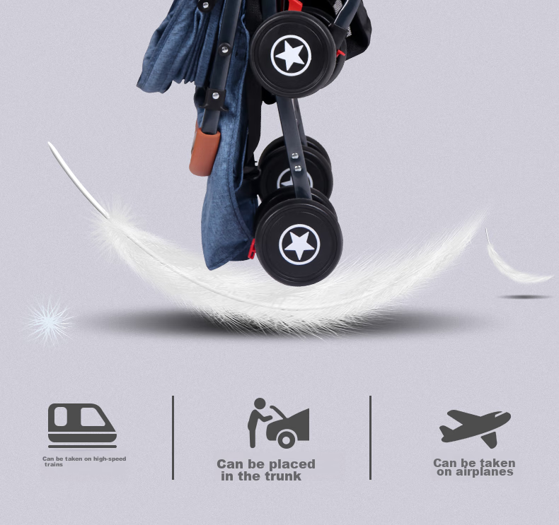 ANGI BABY Stroller: Reclining, Foldable, Shock-Absorbing, Reversible Umbrella Stroller with One-Click Folding And All-Wheel Drive for Toddlers 7