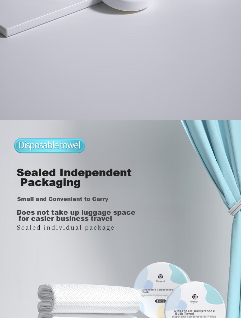 Grace Travel Disposable Towel And Bath Towel Set, Vacuum-Sealed Non-Compressed Face Towels for Travel And Business Trips, Towels *6 And Bath Towels *3 3