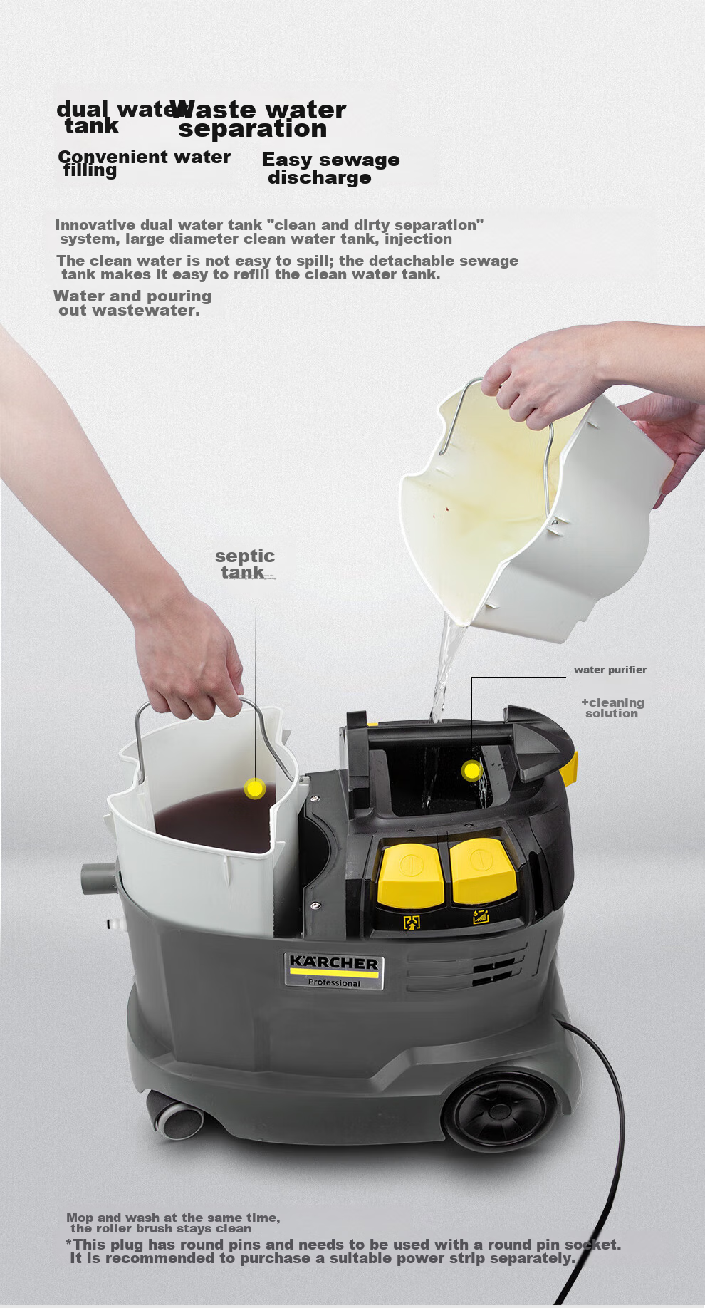 KARCHER German Fabric Sofa Cleaning Machine, High Suction Power Carpet Multi-Functional Cleaner, Car Seat Cleaning for Commercial Use, Original Imported Puzzi8/1 12