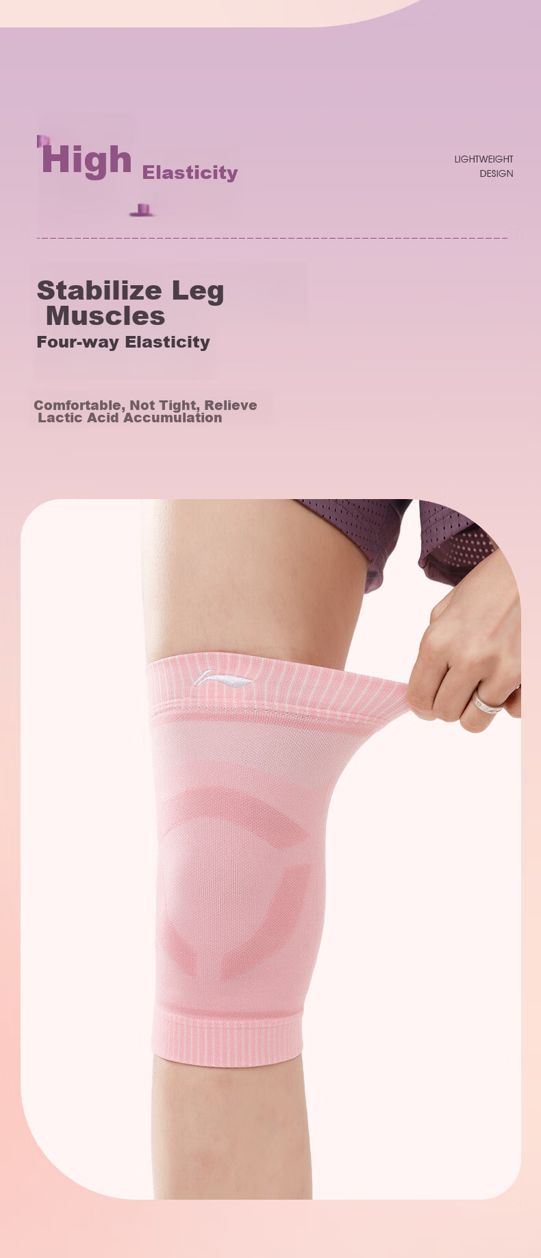 Li-Ning Knee Pads for Sports, Running, Women's Basketball, Meniscus, Patella, Women-Specific Badminton, Jump Rope, Hiking Knee Protectors, Thi 8