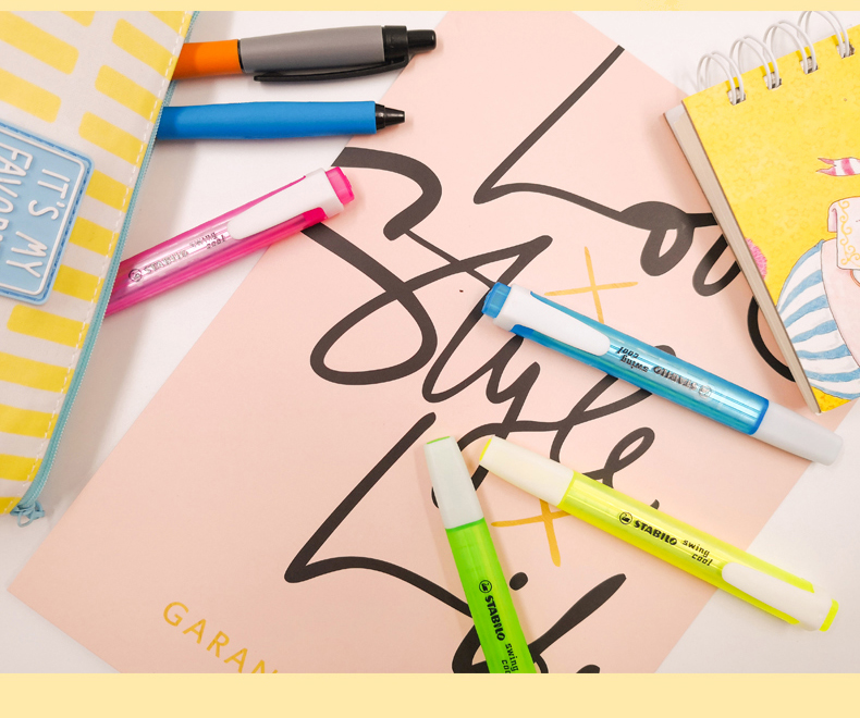STABILO Leiku Highlighter, Candy-Colored Planner Pen, Fresh And Simple Student Office Marker, 275/51 (Turquoise) 10