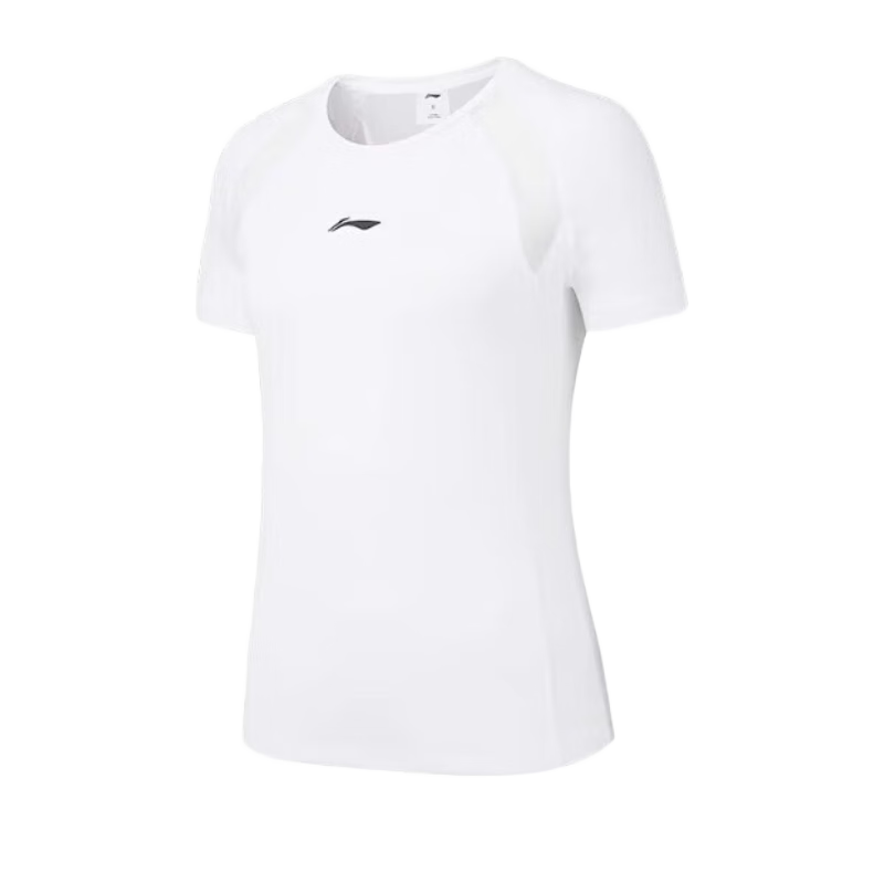Li-Ning Yoga Wear for Women, Mesh Back Short-Sleeve Top, Sports Running Fitness Clothing, Fashionable And Slim-Fit