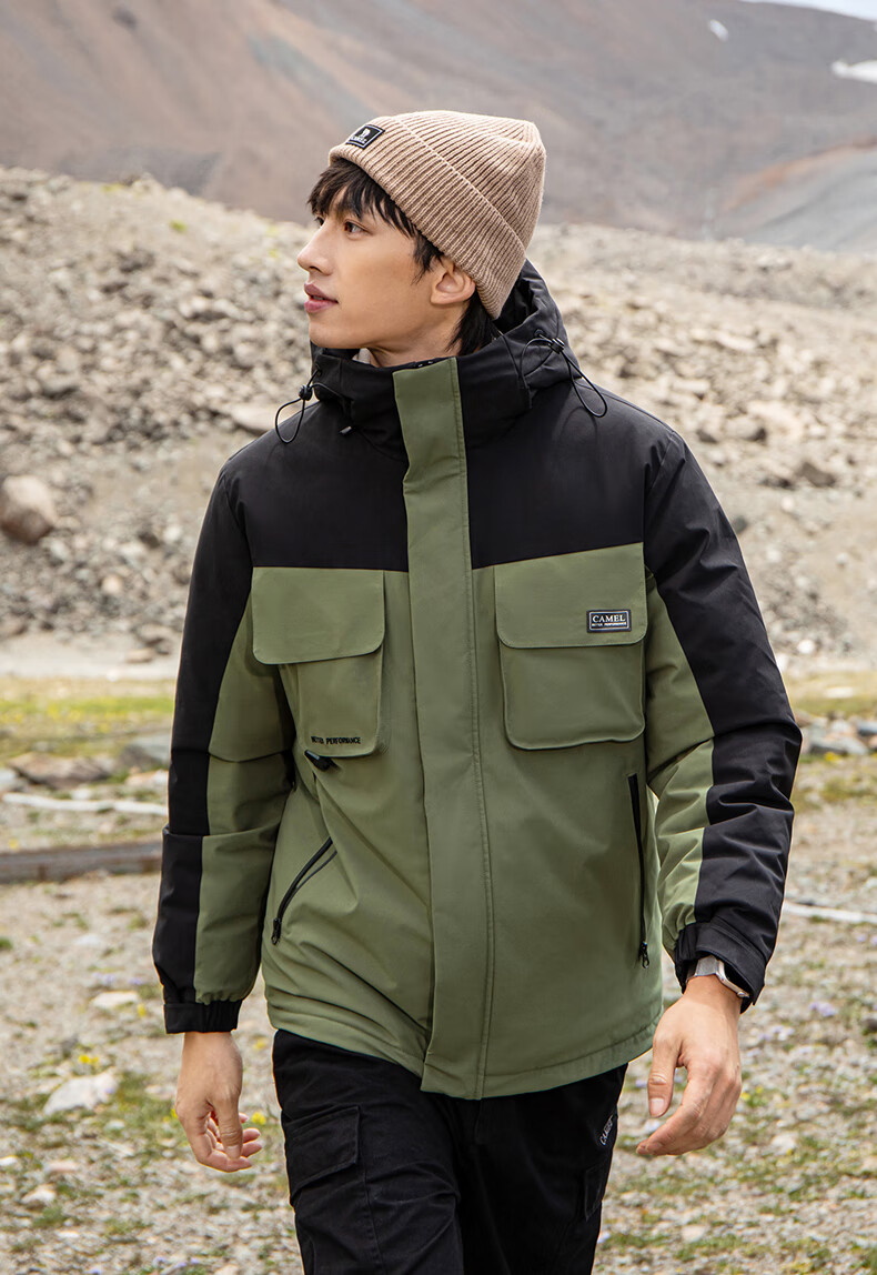CAMEL Men's Workwear, Couple's down Jacket, Men's Short Duck Down Outdoor Sports Windproof Coat, Winter M13CR07096 19