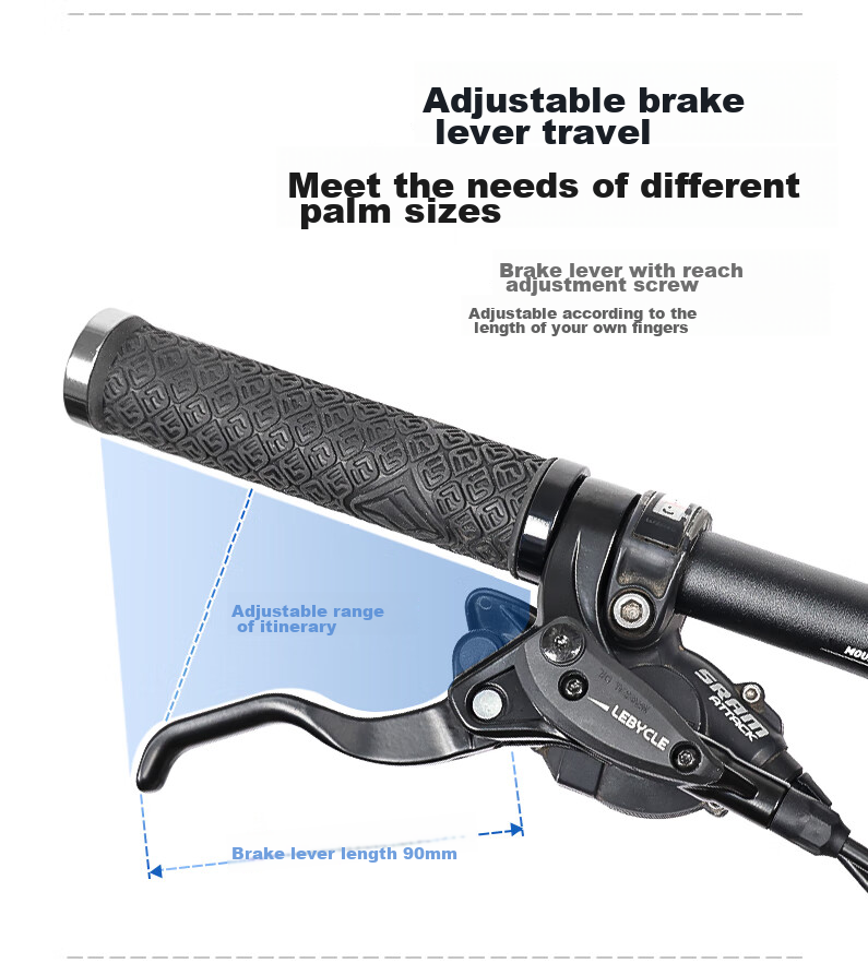 LEBYCLE Mountain Bike Oil Disc Brake, Hydraulic Disc Brake Pads, Universal Brake Kit 8