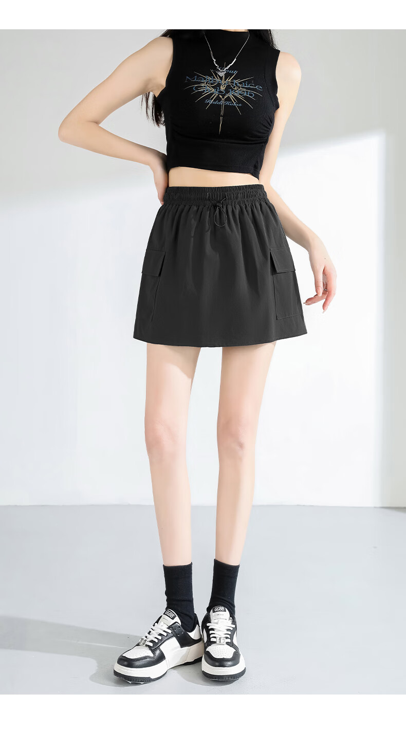 Baleno High-Waisted Cargo Skirt for Women with Lining, New Summer 2026 Fashion Outdoor Forest Style A-Line Short Skirt 16