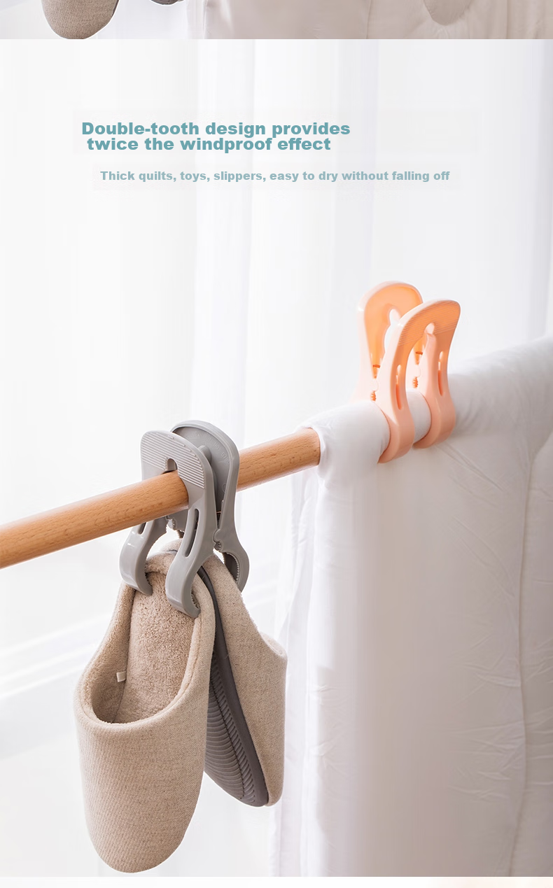 CHAHUA Clothes Hangers, Drying Clips, Clothespins, Bed Sheet Windproof Clips, Large Clips, Sock Clips, Quilt Clips, Pack of 18 3