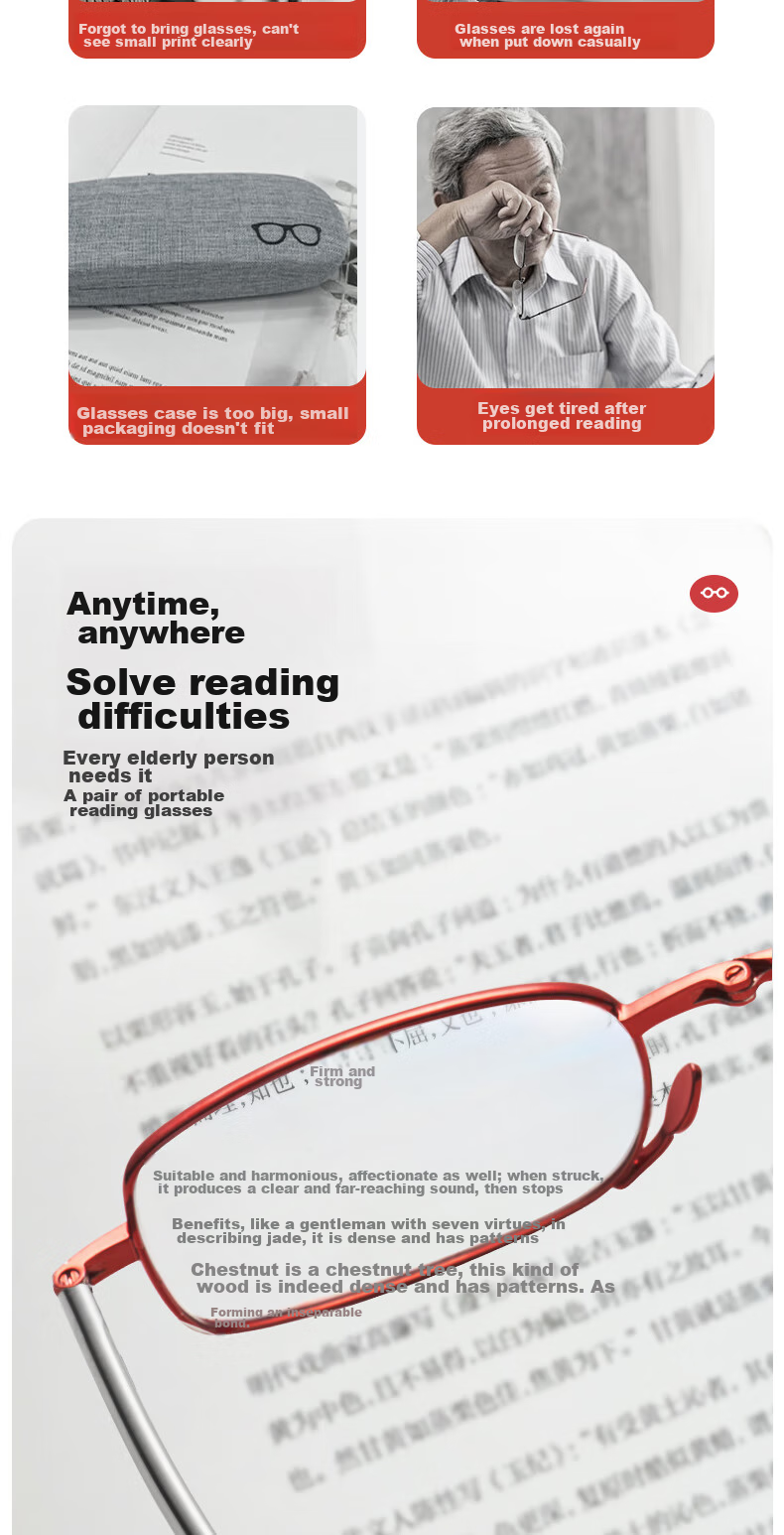 Jingpintang Folding Reading Glasses for Women, High-Definition Anti-Blue Light Portable Protective Eyewear Reading Glasses, JINGDONG Flagship Store Authentic Product 100 Degrees 1