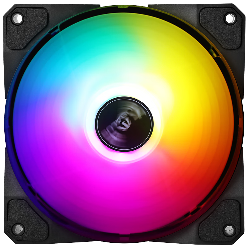 BUBALUS Ice Crystal L RGB Computer Case Cooling Fan (Fixed Light 12cm Fan, Hydraulic Bearing, Shock-Absorbing Foot Pad, Large 4-Pin, Low Noise)