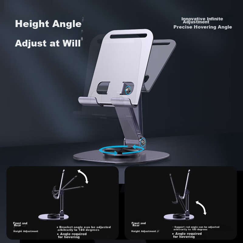 Medu Alloy Phone Stand, Foldable, Rotatable, Portable, Multifunctional, for Live Streaming, Phone And Tablet Desktop Support, Lazy Stand, for Watching Shows, Online Classes, And Gaming