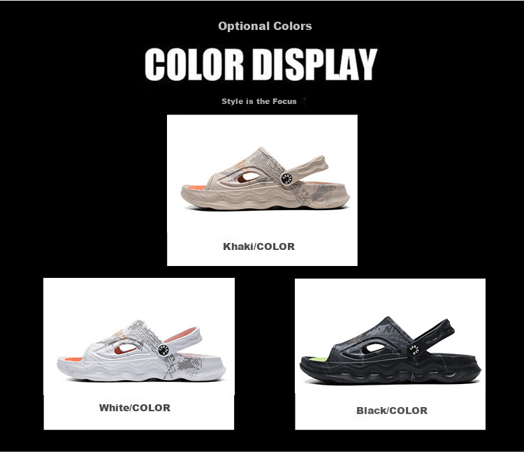 CARTELO Men's Sandals, Summer Outdoor Wear, Thick-Soled Men's Sandals, Comfortable Beach Dual-Use Slippers, Khaki, Size 41-42 4