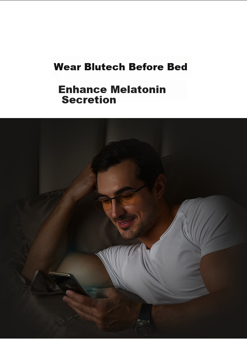 Blutech Professional Anti-Blue Light Radiation Glasses for Phone And Computer Use, Non-Prescription Eye Protection [Pure Titanium Semi-Rimless] 9
