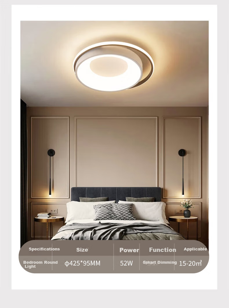 NVC LED Ceiling Light Modern Nordic Minimalist Bedroom Ceiling Lamp Study Dining Room Lighting Three-Level Dimming 24W 9