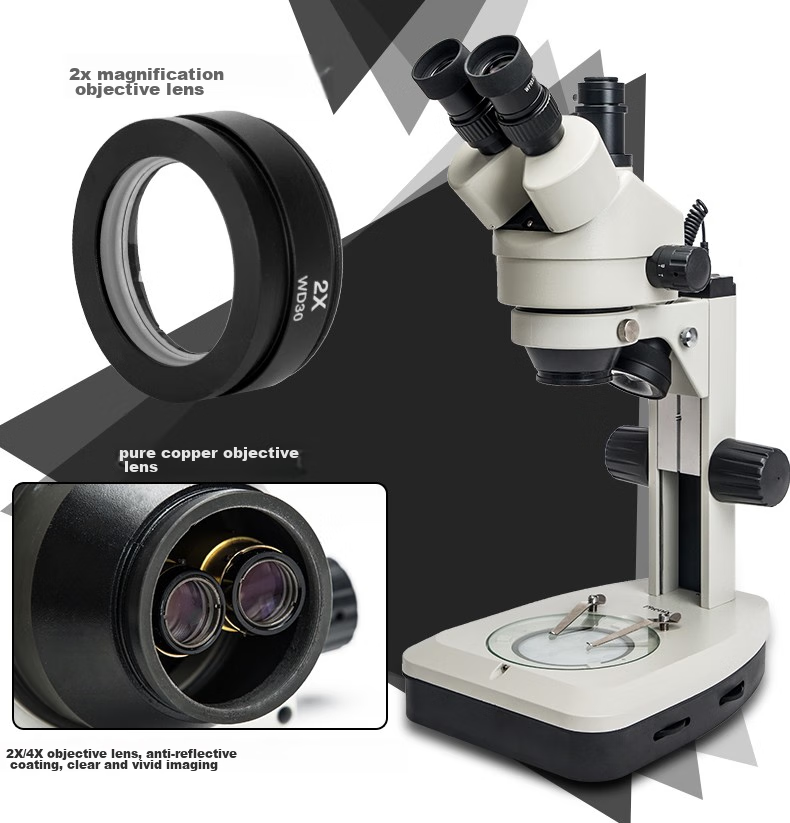 Phenix XTL-165 Triocular Stereomicroscope Continuous Magnification Circuit Board Inspection, Mobile Phone Repair, Biological Dissectio 7