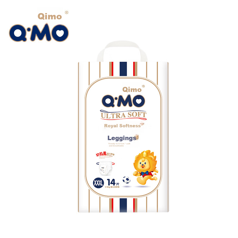 Q-MO [No Carbamide] Royal Ultra Soft Pull-Up Diapers, 3XL, 14 Pieces (≥18kg), Elastic Pants, Thin And Breathable