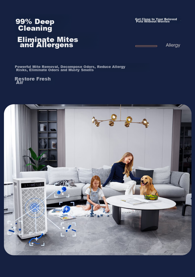 SOLEUSAIR Air Purifier Removes Formaldehyde, Bacteria, Flu Virus, Pet Hair, Odors, Allergens, Disinfects And Purifies A10 with Adsorption for Polle 15
