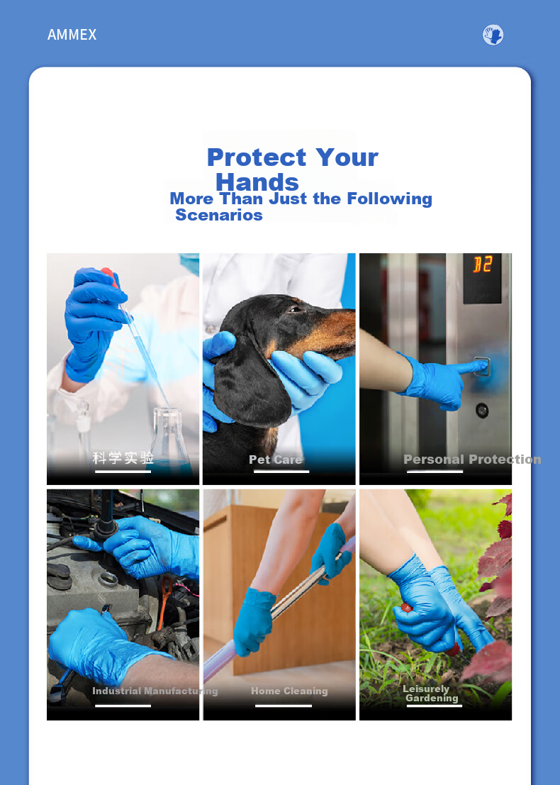 AMMEX Disposable Nitrile Gloves, Durable, Waterproof And Stain-Resistant, 100 Pieces/box, Dark Blue, Small Size S 8