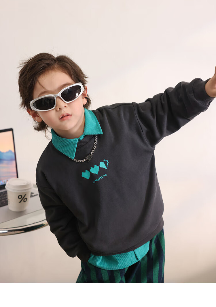 LUSON Chen Da Zhu Boys' Sweatshirt, 2025 Spring And Autumn New Style, Children's Casual Versatile Top, Trendy Children's Clothing 4