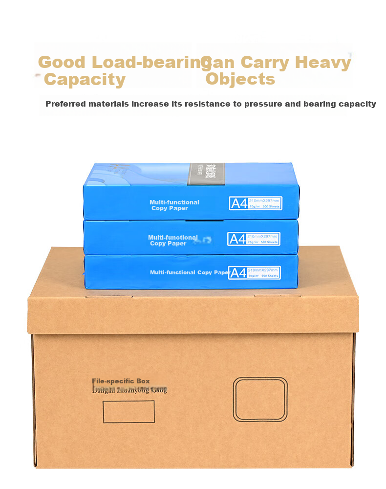 Taidang File Box, Document Storage Container, Archive Organizer, Bank Insurance Financial Real Estate, Kraft Paper Corrugated Cardboard File Storage Box, 400*345*250mm [5 Pieces] 5