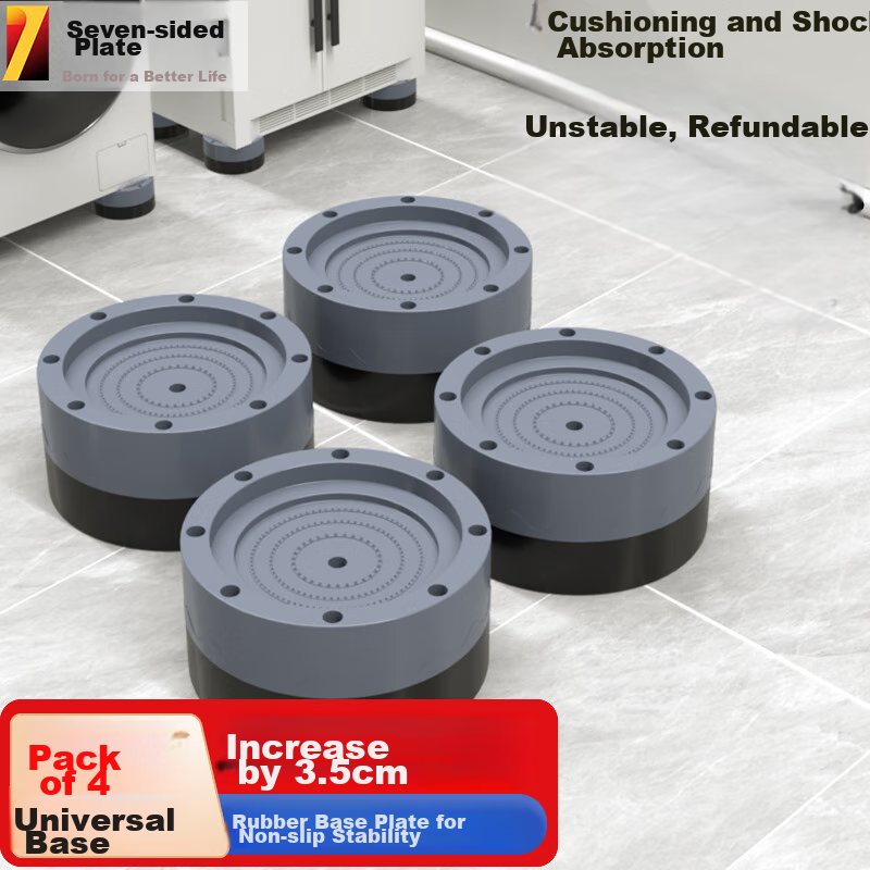 Qijiaoban Washing Machine Base, Heightened Non-Slip Shock-Absorbing Foot Pad, Universal Foot Pad for Top-Loading And Front-Loading Washing Machines, Fixed Base Riser, 4 Pieces 3.5cm, Universal for Refrigerators And Washing Machines