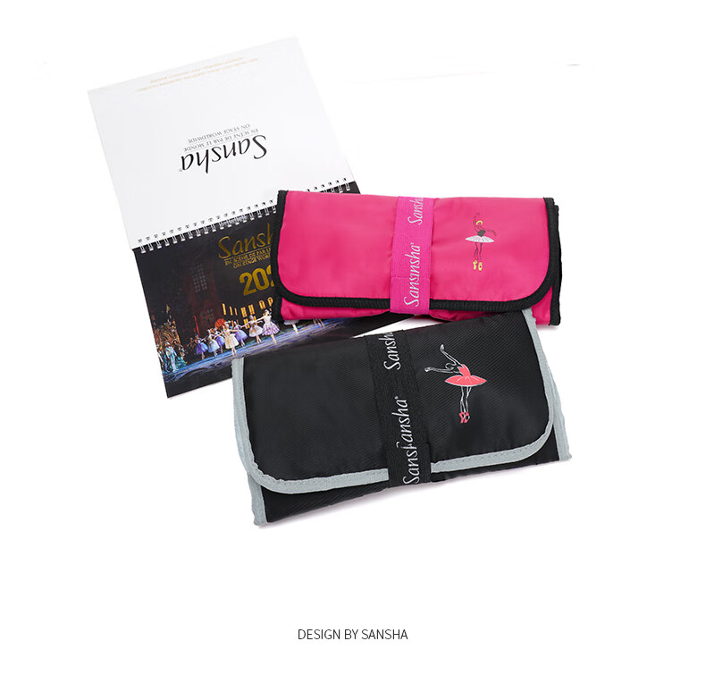 Sansha Dance Shoe Storage Bag, Makeup Bag Toiletry Bag, Portable Large Capacity Hanging Foldable Bag, Peach Pink Color 7