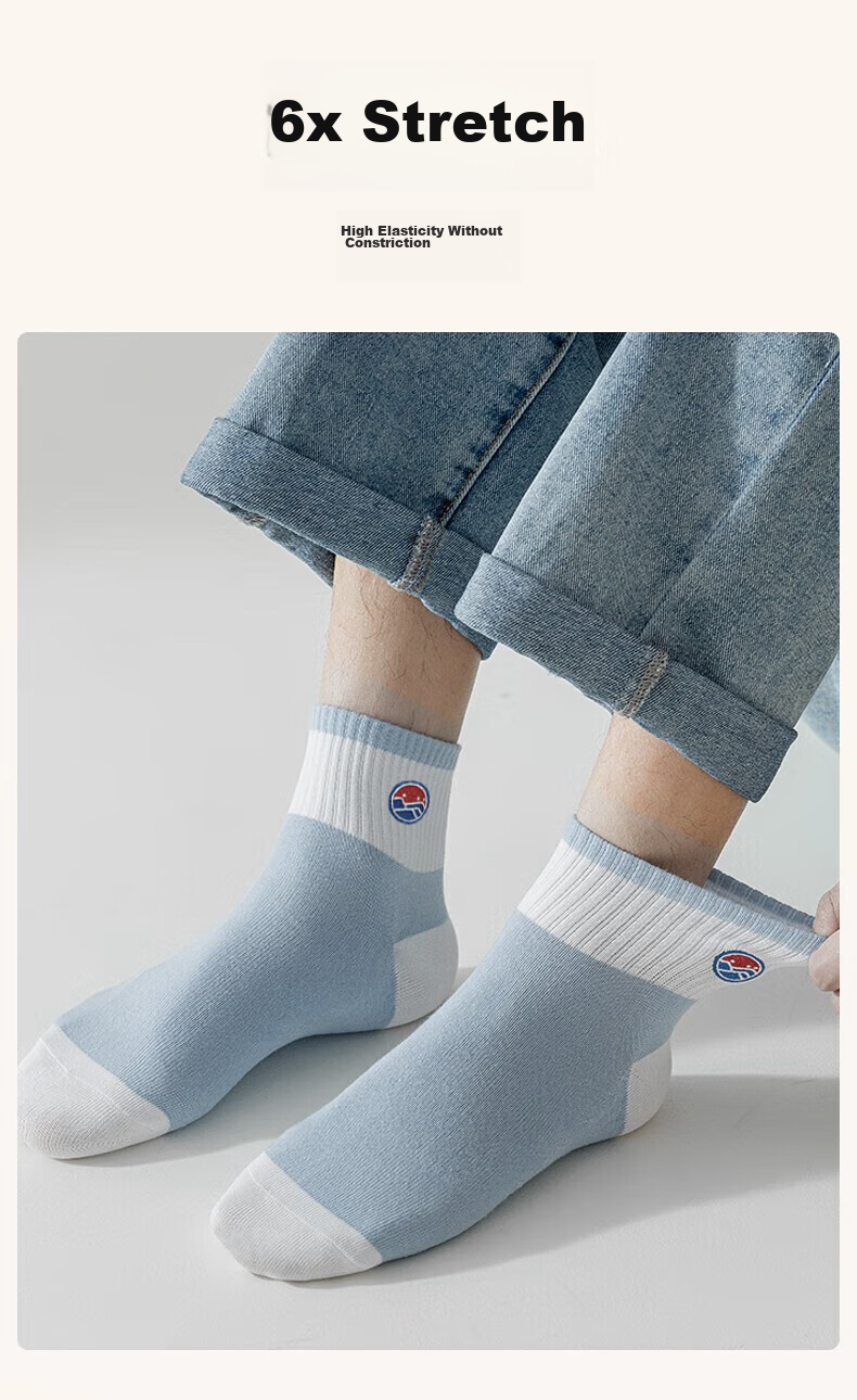 Etravel Disposable Colored Socks, 10 Pairs Mid-Calf, for Men And Women, Sports All-Season Socks, No-Wash Daily Disposable Comfortable Sweat-Absorbing Socks for Business Trips And Travel 3