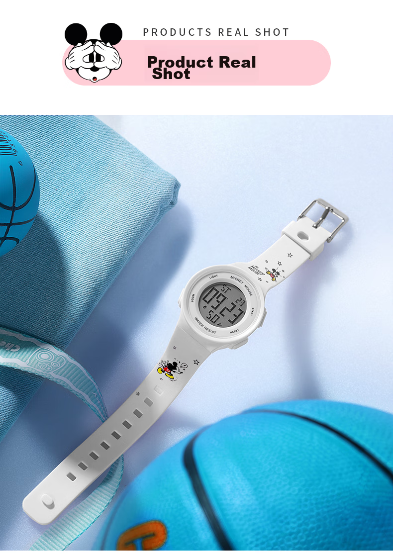 Disney Mickey Collaboration 2026 New Sports Digital Watch Youth High School Student Exam Waterproof Kids Watch 14