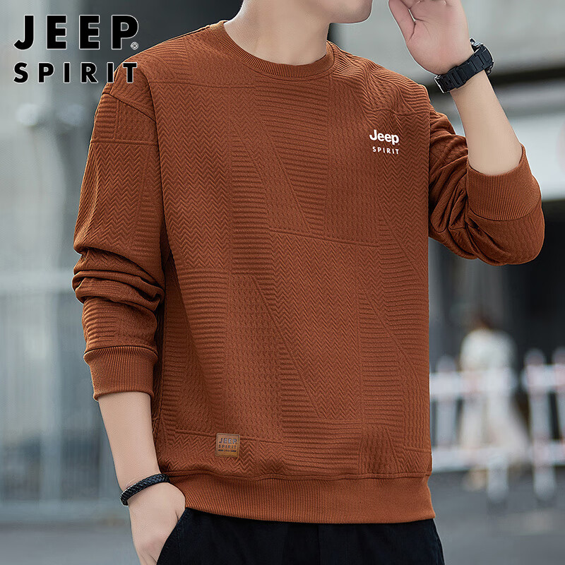 Толстовка JEEP SPIRIT мужская, с вафельной текстурой, длинный рукав, повседневная, трендовая