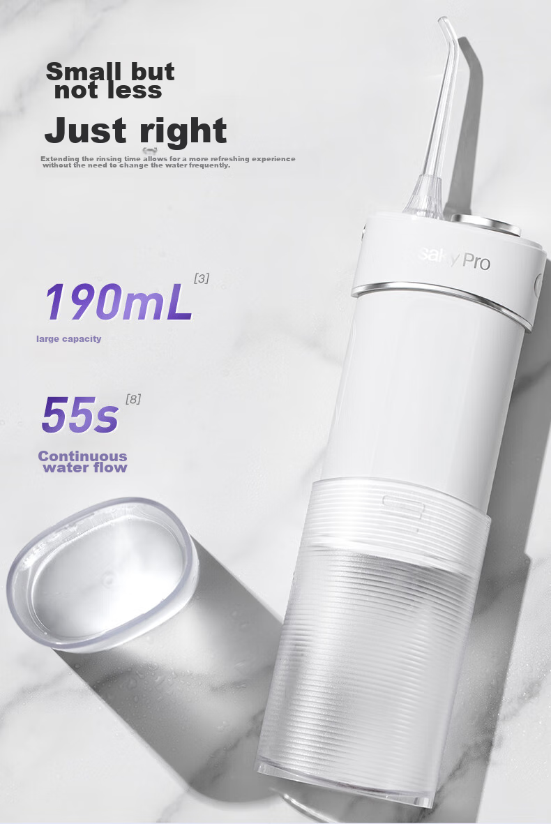 Saky M310 Oral Irrigator Water Flosser Portable Large Capacity Tank 2 Professional Nozzles Sea Salt Blue Gift for Girlfriend/Boyfriend 11