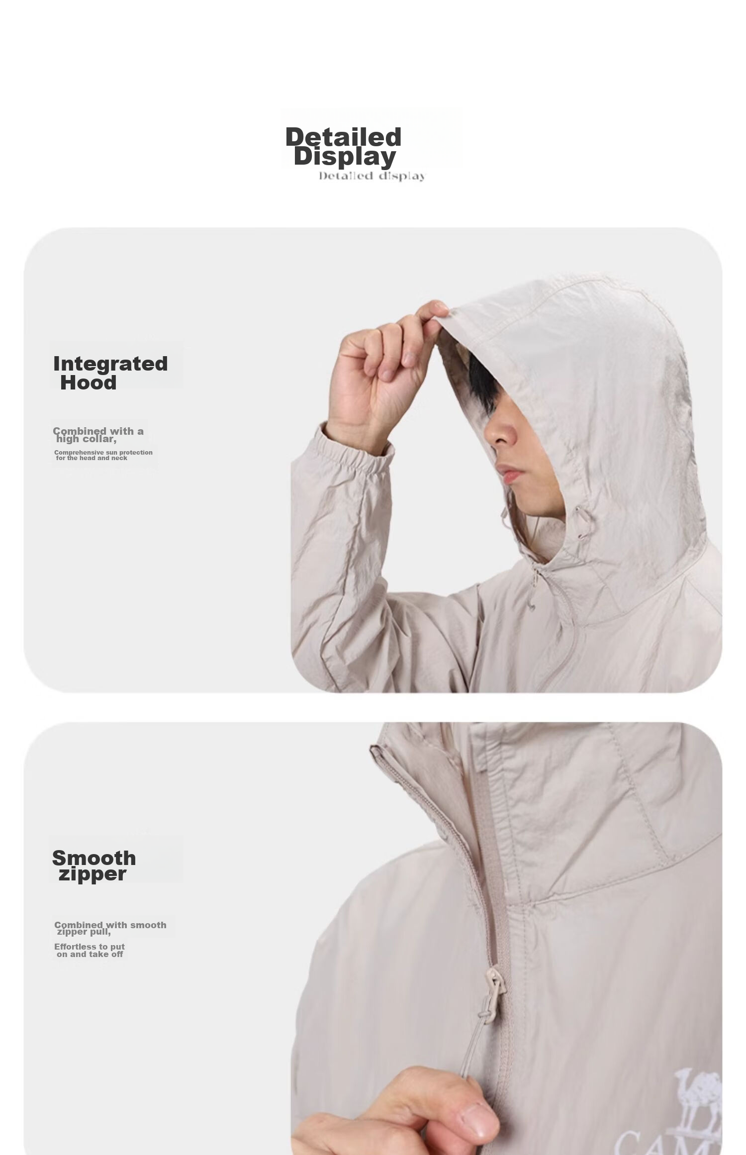 CAMEL Outdoor Workwear Sun Protection Jacket, UV-Resistant, Lightweight, Breathable, Casual Coat, A34BAEO054, 2XL 16