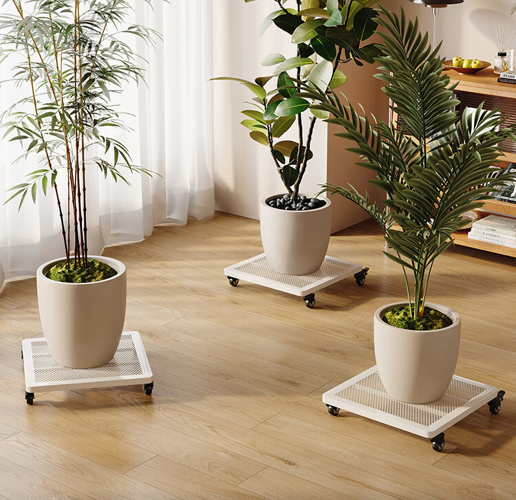 Yicainianhua Flower Stand, Balcony Storage Rack, Floor-Standing Flower Pot Rack, Square Plant And Succulent Pot Movable Shelf, 30/5315 2