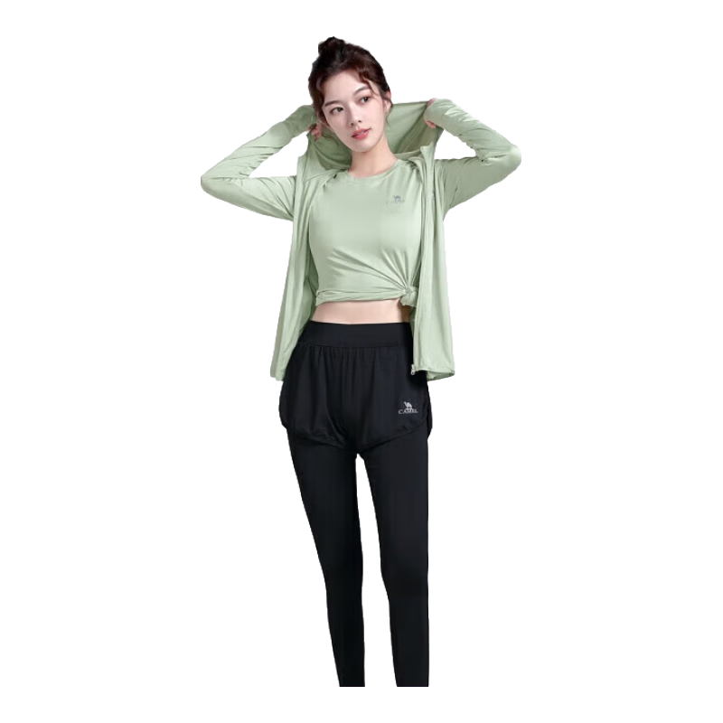 CAMEL Yoga Outfit for Women, Morning Run Outdoor Sportswear, Slim-Fit Breathable Fitness Wear, Five-Piece Set YK22255493B