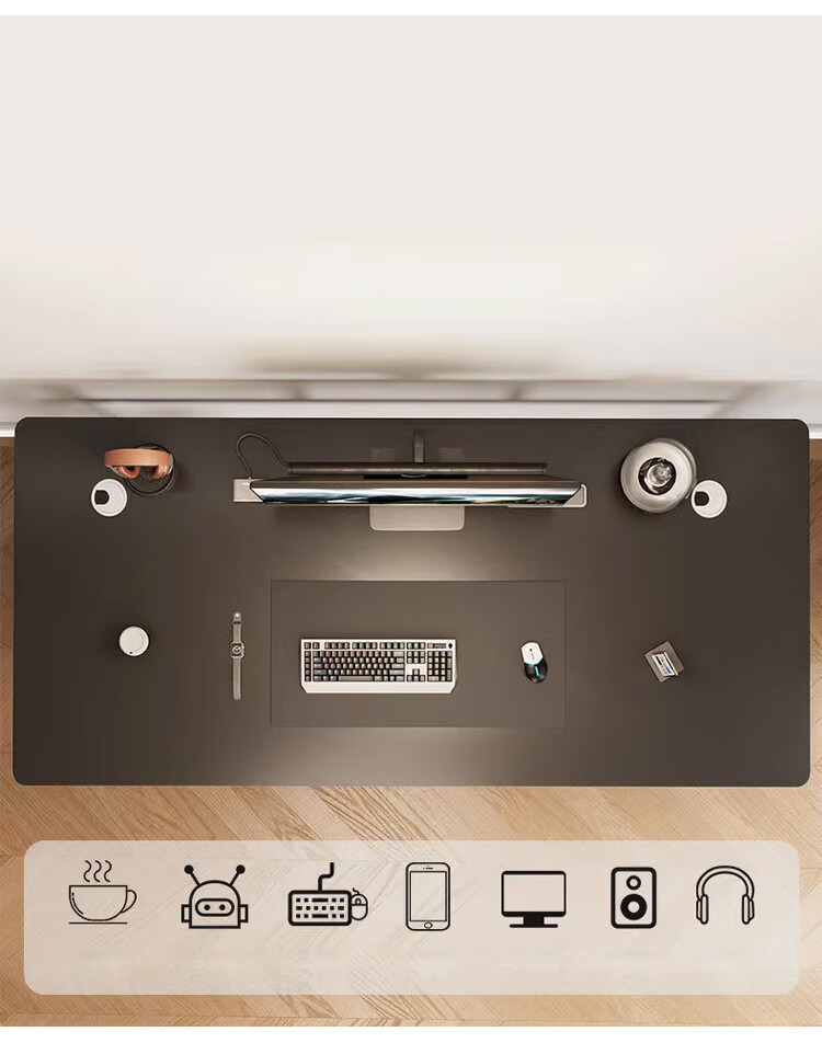 Huakaizhixing Computer Desk, Desktop Home Gaming Simple Desk, Office Desk, Study Table, Game Table BGZ723, 1 Meter Black 6