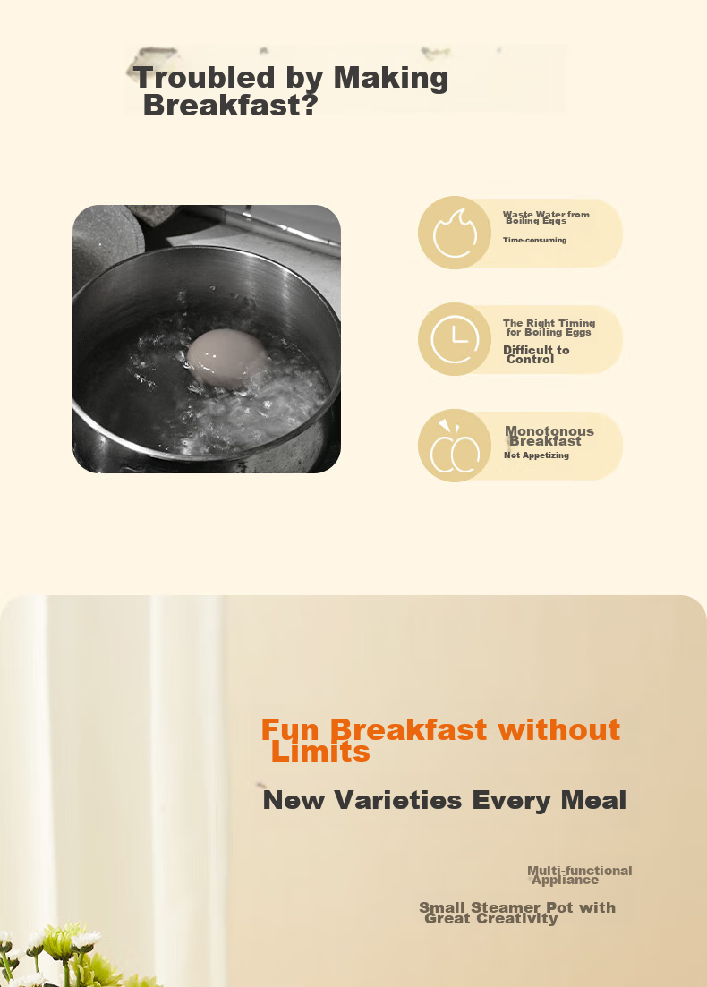Joyoung Egg Cooker, Multifunctional Smart Steamer, One-Touch Start, Holds 7 Eggs, ZD7-GE130 3