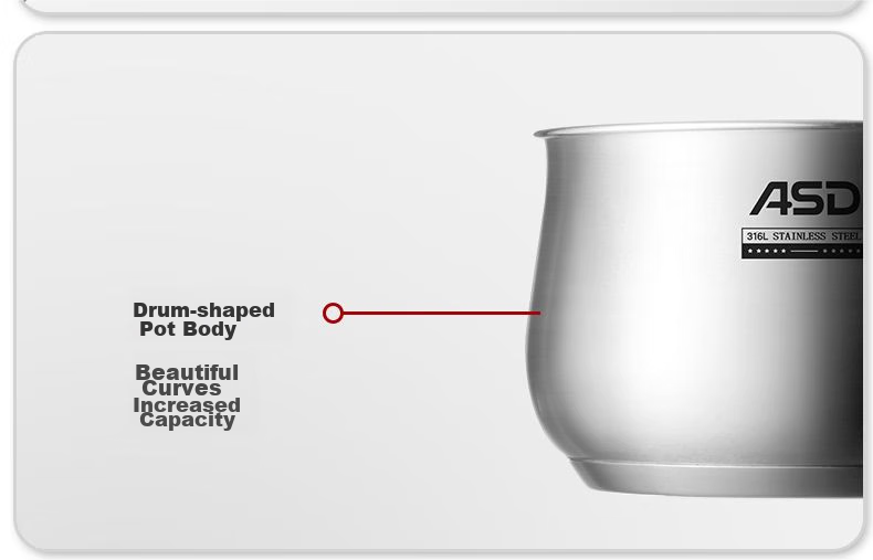 ASD Milk Pot, 316L Stainless Steel, 20CM Baby Food Pot, Small Pot, Compatible with Induction And Gas Stoves, NS20B13WG 15