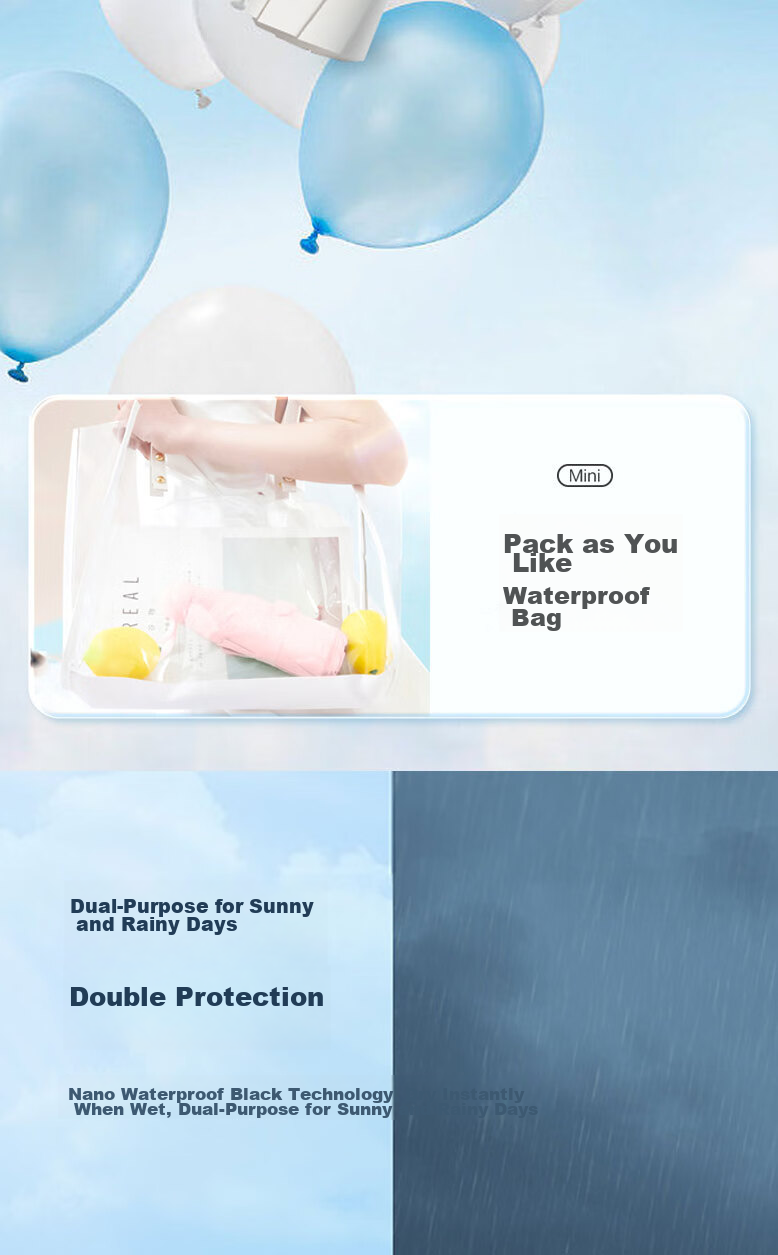 Tianwei Umbrella, Sun Protection And UV Protection, Mini Size for Women, Dual-Purpose for Sun And Rain, Sunshade Umbrella, Five-Fold Capsule Umbrella, Customizable 7